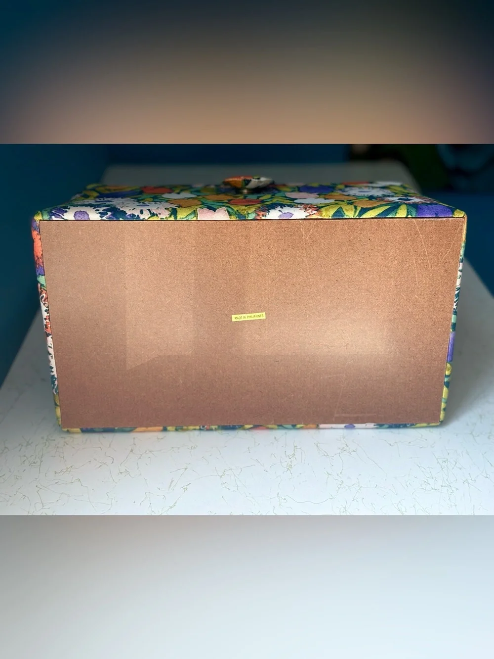 Vintage Floral Tulip Beaded Handle Sewing Box Purse